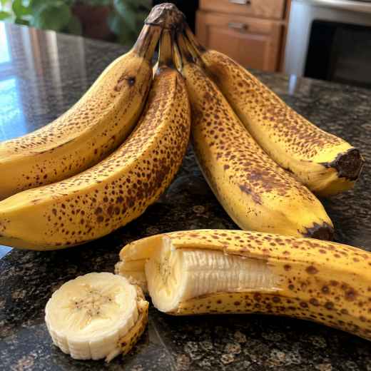 Banana bem madura em destaque