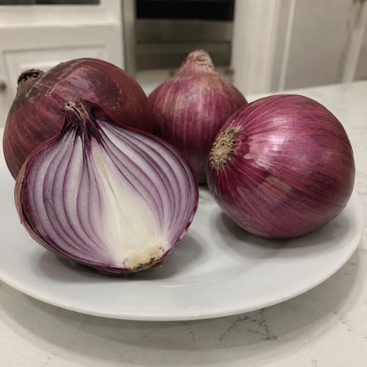 Cebola roxa em destaque
