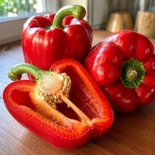 Pimentão vermelho em destaque