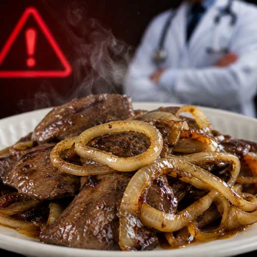 Fígado acebolado em destaque