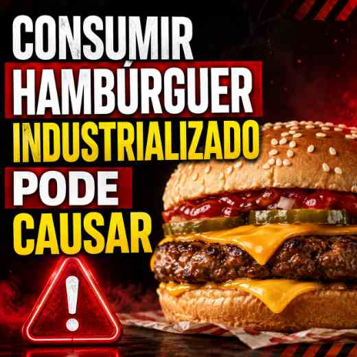 Hambúrguer industrializado em destaque