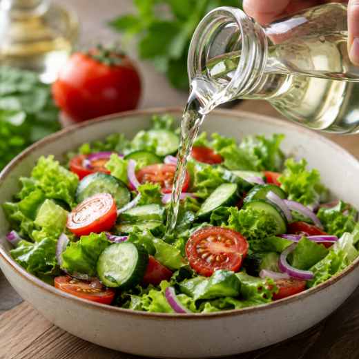 Vinagre na salada em destaque