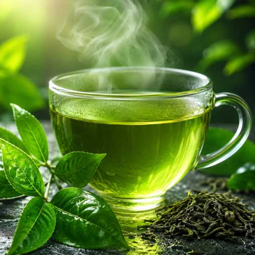 Chá verde em destaque
